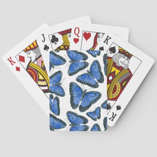 Jeu De Cartes Modèle motif de papillon bleu morpho (dos)