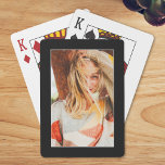 Jeu De Cartes Modèle photo unique en noir<br><div class="desc">Modèle photo simple avec cadre blanc mince sur cartes de jeu Black Party.</div>