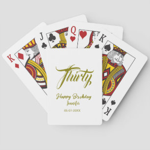 Jeu De Cartes modèle thi or 30e anniversaire ajouter nom date an