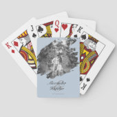 Jeu De Cartes Modern Brushstroke Photo Wedding Favor Blue (dos)