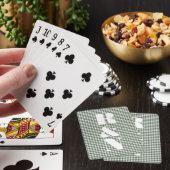 Jeu De Cartes Modern Monogram Green Gingham Custom Wedding (In Situ)