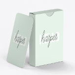Jeu De Cartes Modern Pastel Mint Bonjour Et Vous Nom<br><div class="desc">Modern Pastel Mint Bonjour Et Vous Nom</div>