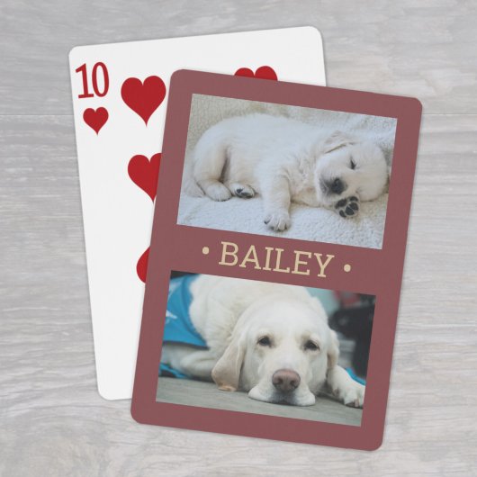 Jeu De Cartes Moderne 2 Photo Dog ou n'importe quel nom Bourgogn