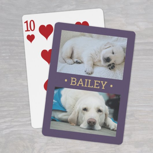 Jeu De Cartes Moderne 2 Photo Dog ou n'importe quel nom Purple e