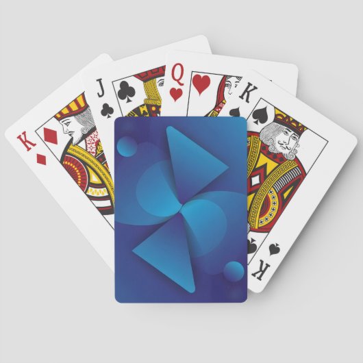Jeu De Cartes Moderne Abstrait Géométrique Bleu (dos)