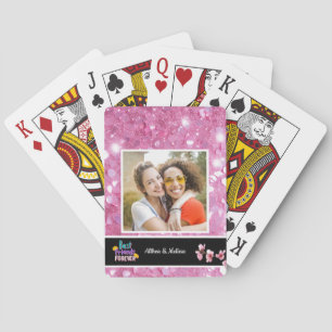 Jeu De Cartes Moderne Best Friends Pink Photo personnalisable