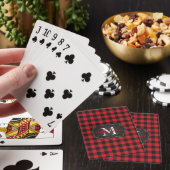 Jeu De Cartes Moderne Design Buffalo Plaid Monogramme Nom (In Situ)