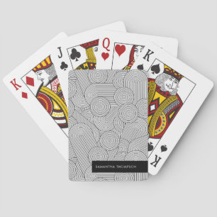 Jeu De Cartes Moderne Géométrique Milieu de Siècle Arche Noir Bl