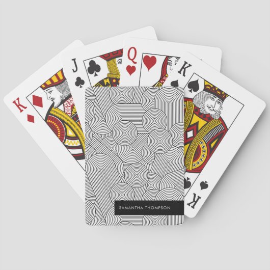 Jeu De Cartes Moderne Géométrique Milieu de Siècle Arche Noir Bl (dos)