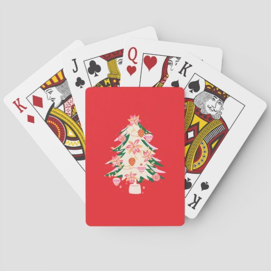 Jeu De Cartes moderne moderne couleur vive festif arbre de noël (dos)