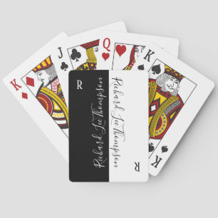 Jeu De Cartes moderne noir blanc à la main élégant