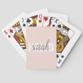 Jeu De Cartes Moderne Pastel Rose Bonjour Et Vous Nom (dos)