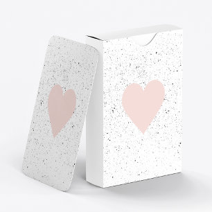Jeu De Cartes Moderne Pastel Rose & Coeur Beau Cadeau