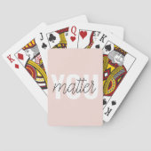 Jeu De Cartes Moderne Pastel Rose Vous Comptez Inspiration Citat (dos)