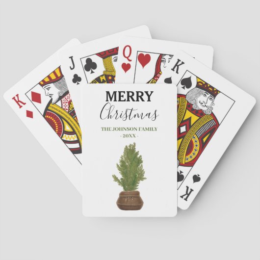 Jeu De Cartes Moderne Russe Aquarelle Noël Arbre de Noël (dos)
