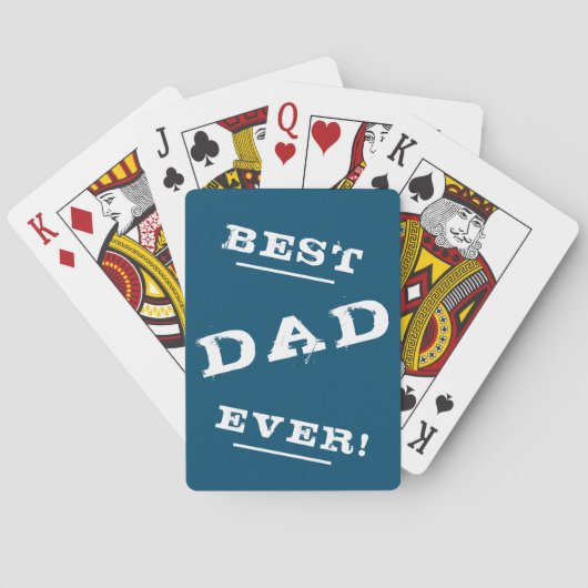Jeu De Cartes Moderne Simple Meilleur Papa Jamais Typographie Bl (dos)