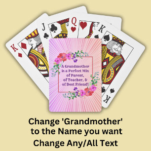 Jeu De Cartes Modifier le nom et le texte Grand-mère Parfait Mél
