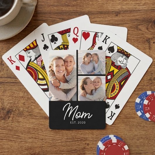 Jeu De Cartes Mom Established Elegant Script Black 3 Photo