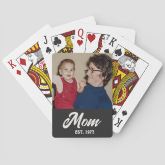 Jeu De Cartes Mom Established Script Black Photo