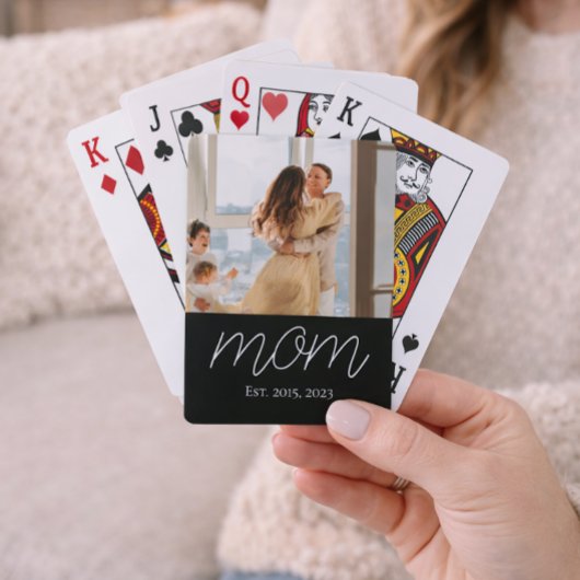 Jeu De Cartes Mom Established Script Black Photo