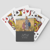 Jeu De Cartes Mom Established Script Black Photo Poker Cards (dos)