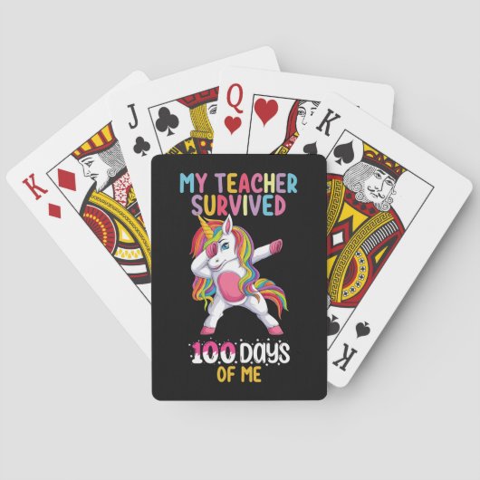 Jeu De Cartes Mon Professeur A Survécu 100 Jours De Moi École Un (dos)