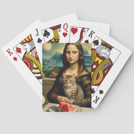 Jeu De Cartes Mona Lisa & son chat - monogramme  (dos)