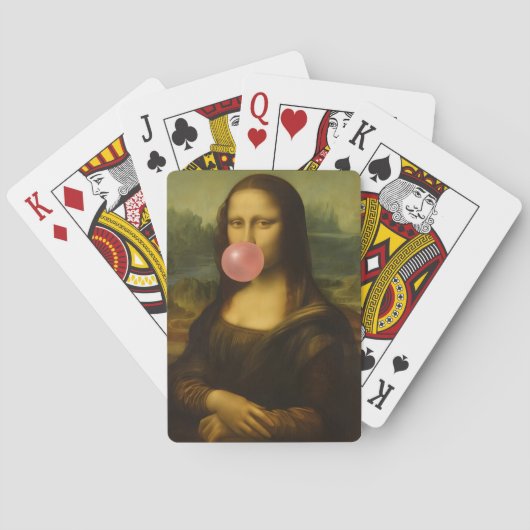 Jeu De Cartes Mona Lisa soufflant de bulle rose (dos)