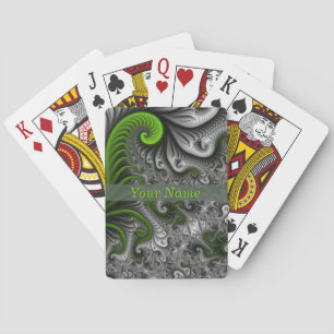 Jeu De Cartes Monde Fantastique Vert Et Gris Nom Abstrait Fracta