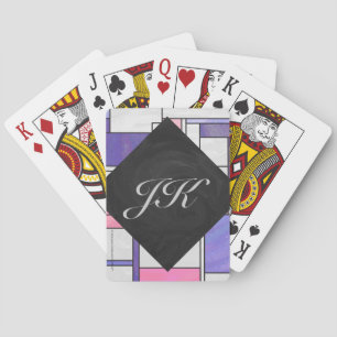 Jeu De Cartes Mondrian Pink Purple White Print