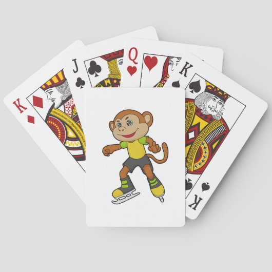 Jeu De Cartes Monkey at Ice skating with Ice skates (dos)