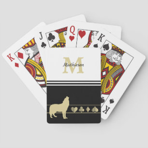 Jeu De Cartes Monogram Gold Silhouette Wolf