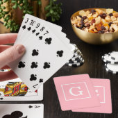 Jeu De Cartes Monograme de Pink White Framed Initial (In Situ)
