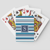 Jeu De Cartes Monogramme à bandes multiples bleu et blanc (dos)