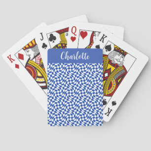 Jeu De Cartes monogramme à carreaux bleus sur le thème des année