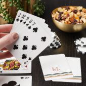Jeu De Cartes Monogramme à rayures rétro chic (In Situ)