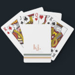 Jeu De Cartes Monogramme à rayures rétro chic<br><div class="desc">Un design minimaliste monogramme avec de grandes initiales typographiques dans une police classique avec votre nom ci-dessous et des rayures chic rétro couleur arc-en-ciel. Idéal pour des vacances en famille, des fêtes de réunion, des excursions sur la route et plus encore. Ajoutez votre libellé personnalisé à cette conception à l'aide...</div>