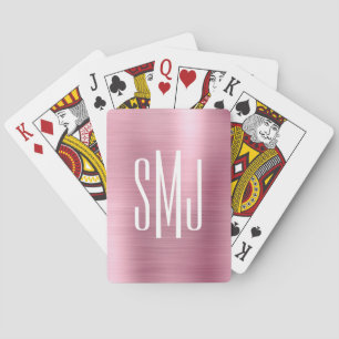 Jeu De Cartes Monogramme à trois lettres en papier d'aluminium o