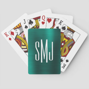 Jeu De Cartes Monogramme à trois lettres en papier d'aluminium o