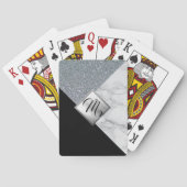 Jeu De Cartes Monogramme Abstrait Parties scintillant d'argent e (dos)