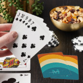 Jeu De Cartes Monogramme arc-en-ciel Nom personnalisé Retro Suns (In Situ)