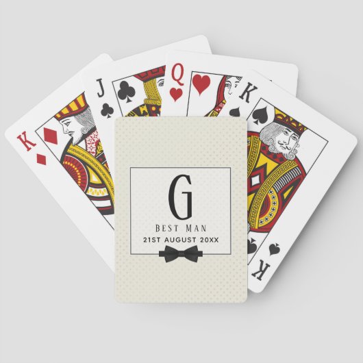 Jeu De Cartes Monogramme BEST MAN Groomsmen Groomsman Fleurdelis (dos)