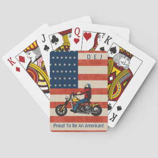 Jeu De Cartes Monogramme Biker Fier D'Être Américain