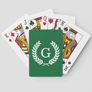 Jeu De Cartes Monogramme blanc d'initiale de guirlande de