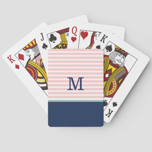 Jeu De Cartes Monogramme bleu et rose (dos)