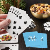 Jeu De Cartes Monogramme Bleu Minimaliste (In Situ)