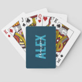 Jeu De Cartes Monogramme bleu personnalisé (dos)