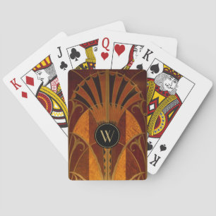 Jeu De Cartes Monogramme Bourgogne et or