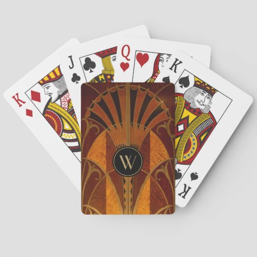 Jeu De Cartes Monogramme Bourgogne et or (dos)