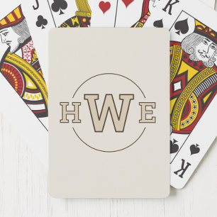 Jeu De Cartes Monogramme Brown Initiales simples Cool moderne Ré